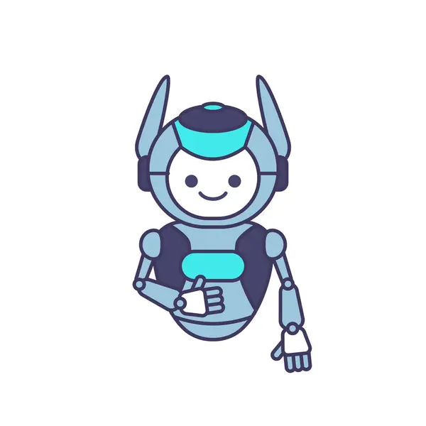 Personagem Robô Dando Polegares Para Cima Ilustração Vetorial — Vetor de Stock