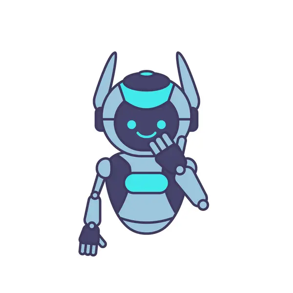 Roboter Maskottchen Charakter Pose Vektor Illustration Comic Roboterfigur — Stockvektor