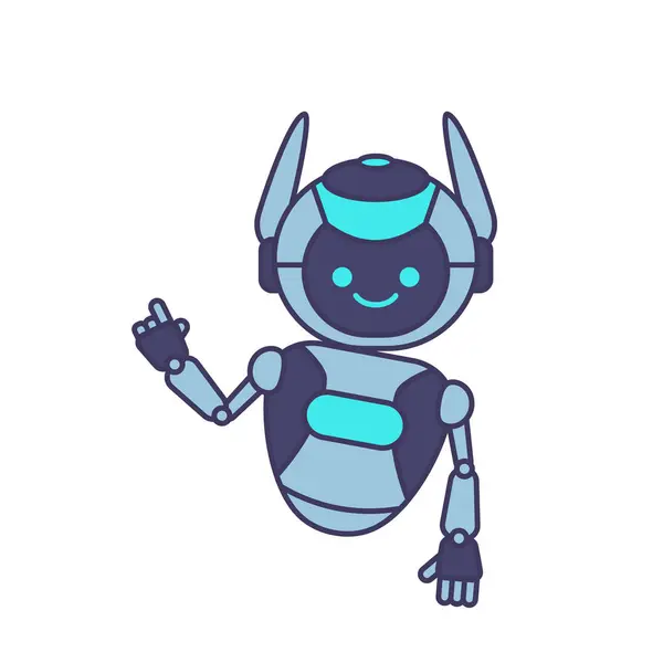 Robot Karaktär Utgör Vektor Illustration Robot Maskot Karaktär — Stock vektor