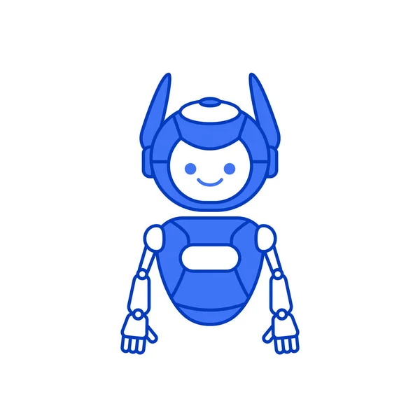 Robot Karakter Vektör Çizimi Yapıyor Şirin Çizgi Robot Çizim Tasarımı — Stok Vektör