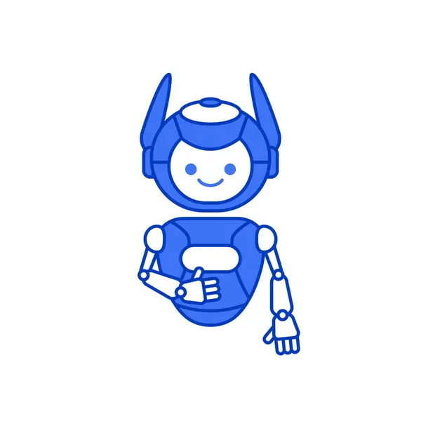 Robot Karakter Geven Duimen Omhoog Vector Illustratie — Stockvector