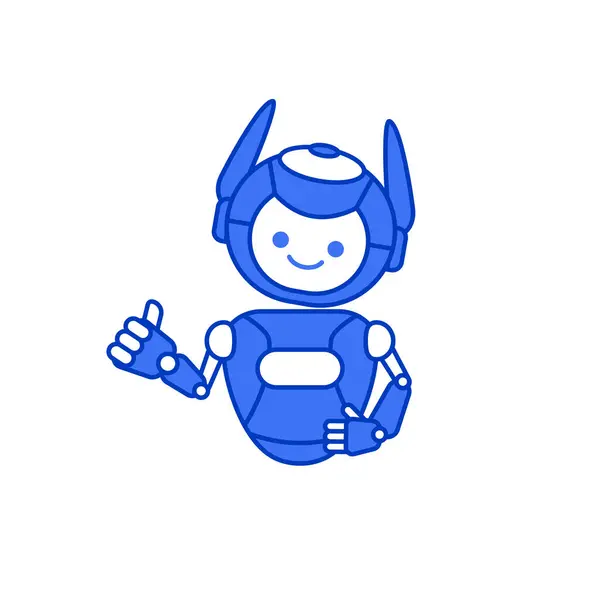 Robot Karakter Geven Duimen Omhoog Vector Illustratie — Stockvector