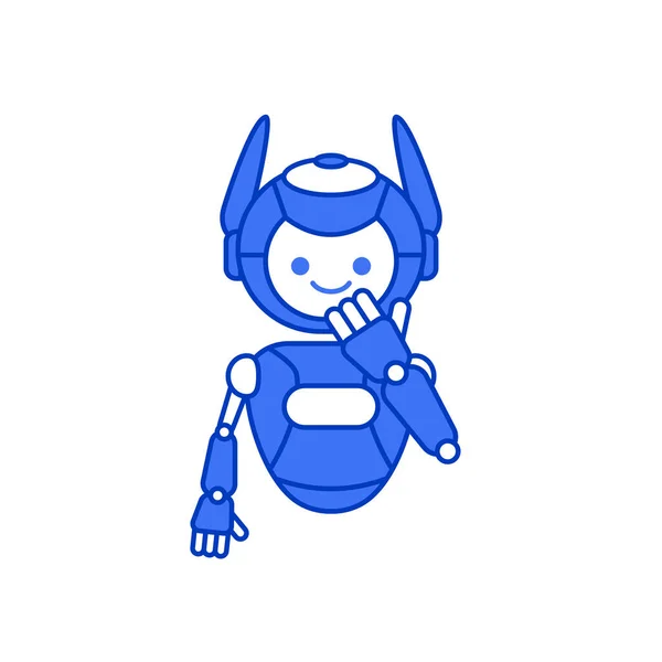 Robot Mascotte Karakter Poseren Vector Illustratie Robot Stripfiguur — Stockvector