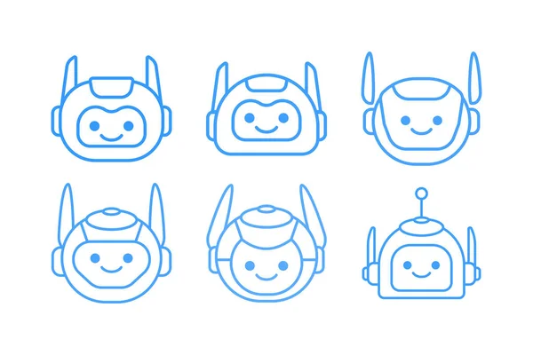 Robot Head Avatar Vector Design Kreskówka Maskotka Robot Head Ikona — Wektor stockowy