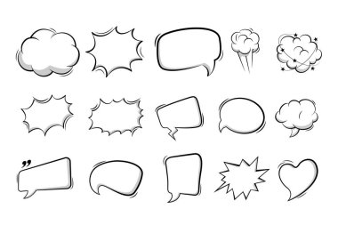Boş çizgi roman, pop sanat tarzında arka plan kabarcıkları yaratır. Bulut, yıldız patlaması, metin kutusu boşluğu, patlama içeren komik konuşma balonu etiketleri.