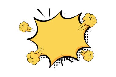 Çizgi roman metni sohbet baloncuğu patlaması popüler sanat tarzı. Yarım ton gölgeli Yıldız patlaması komik metin konuşması