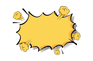 Çizgi roman metni sohbet baloncuğu patlaması popüler sanat tarzı. Yarım ton gölgeli Yıldız patlaması komik metin konuşması