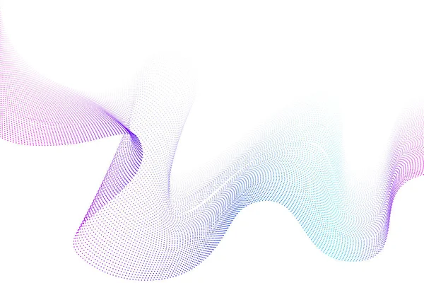 Soyut akış dalgası arkaplandaki parçacıkları noktalar. Fütürist teknoloji ve bilim temalı arka plan