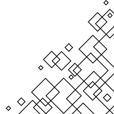 Geometrik Kare Şekiller Arkaplan Vektörü. Kare şekilli duvar kağıdı çizgileri olan vektör