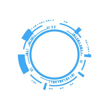 HUD sanal daire teknolojisi arka planı. Soyut Dijital Çember Teknolojisi UI Fütüristik
