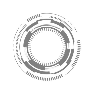 HUD sanal daire teknolojisi arka planı. Soyut Dijital Çember Teknolojisi UI Fütüristik
