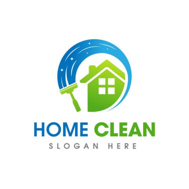 Ev Temizleme Hizmetleri İş Logosu Simge Tasarım Şablonu