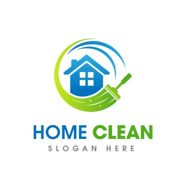 Ev Temizleme Hizmetleri İş Logosu Simge Tasarım Şablonu