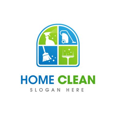 Ev Temizleme Hizmetleri İş Logosu Simge Tasarım Şablonu