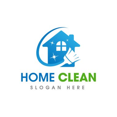 Ev Temizleme Hizmetleri İş Logosu Simge Tasarım Şablonu