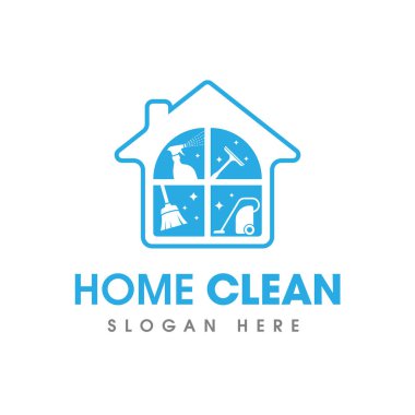 Ev Temizleme Hizmetleri İş Logosu Simge Tasarım Şablonu