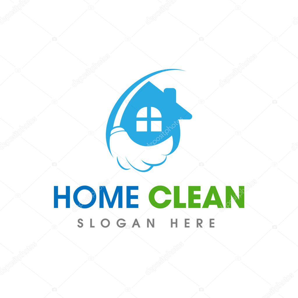 House Cleaning Service Business Logo Symbol Icon Design Template