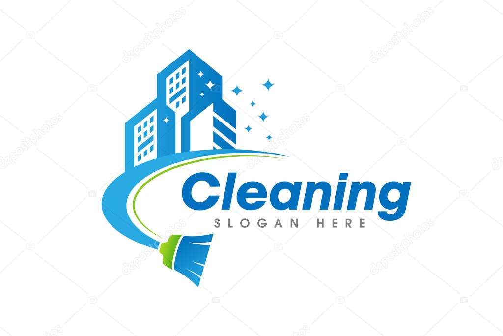 Cleaning Service Business Logo Symbol Icon Design Template