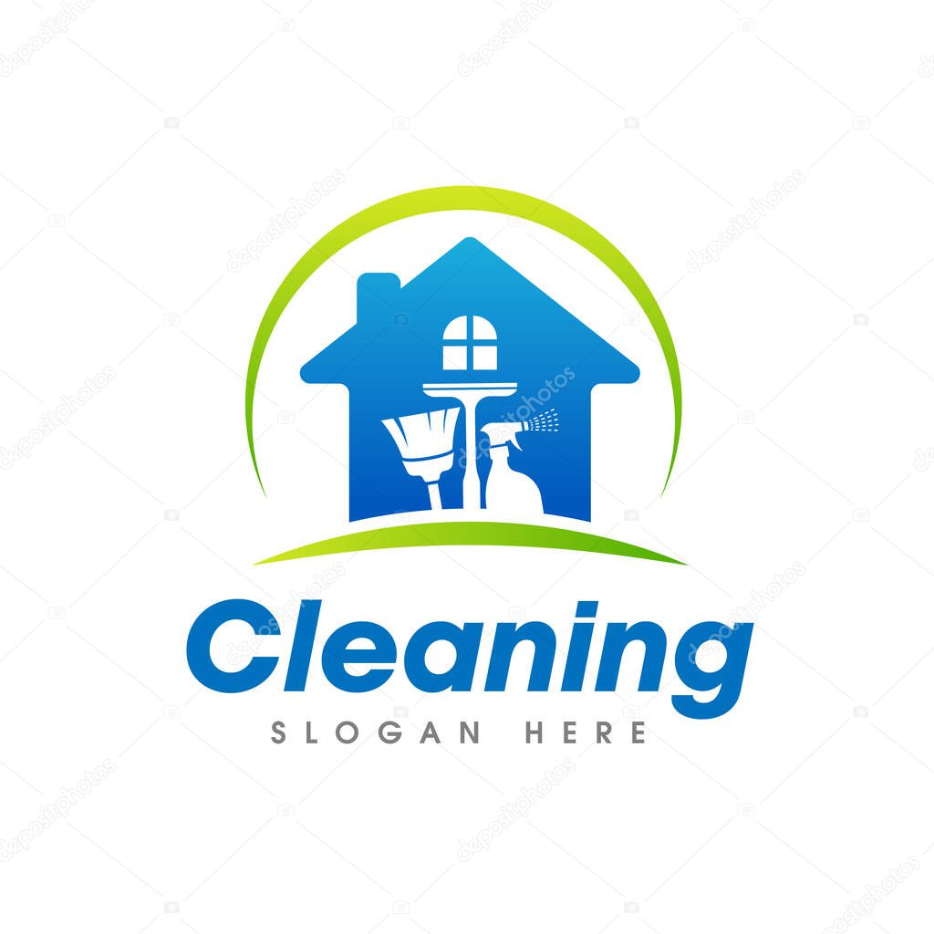 House Cleaning Service Business Logo Symbol Icon Design Template