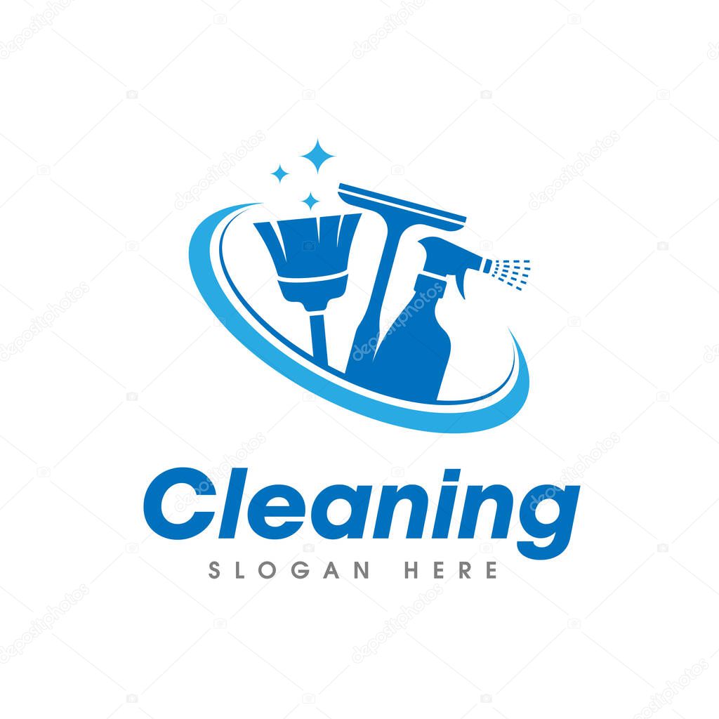 Cleaning Service Logo Symbol Icon Design Template