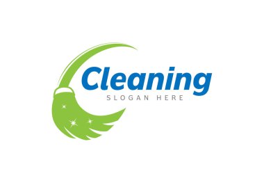 Temizlik servisi logosu tasarım şablonu vektörü. Temizlik ve cam temizleme şirketi için uygun logo
