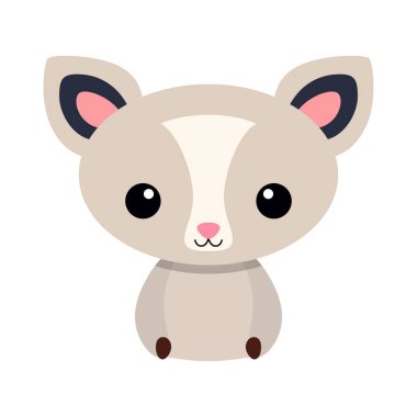 Şirin sfenks kedi hayvan çıkartması. Şirin kedi hayvan suratlı karikatür vektör çizimi