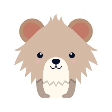 Şirin kobay hayvan etiketi. Sevimli hayvan suratlı karikatür vektör çizimi