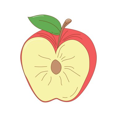Elle çizilmiş elma meyvesi çizimi. Yaratıcı el çizimi meyve vektörü ögesi