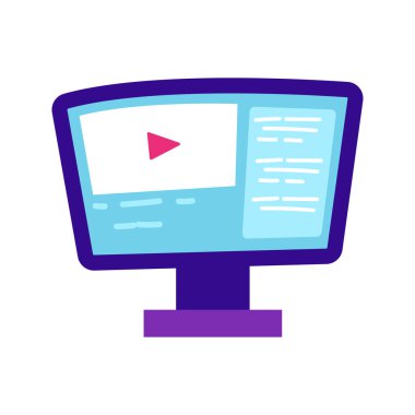 Düz biçimdeki simge element vektör illüstrasyonunu izle