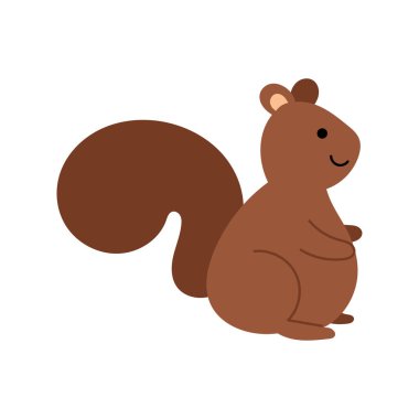 Çizgi film tarzında sincap hayvan vektör çizimi