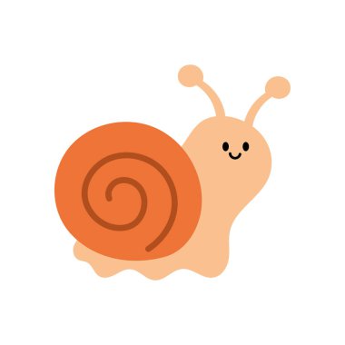 Çizgi film tarzında salyangoz hayvan vektör çizimi