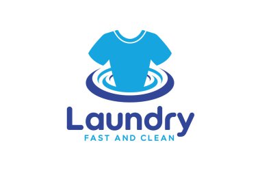 Çamaşır logosu tasarım şablonu. Hızlı ve temiz çamaşır servisi logosu