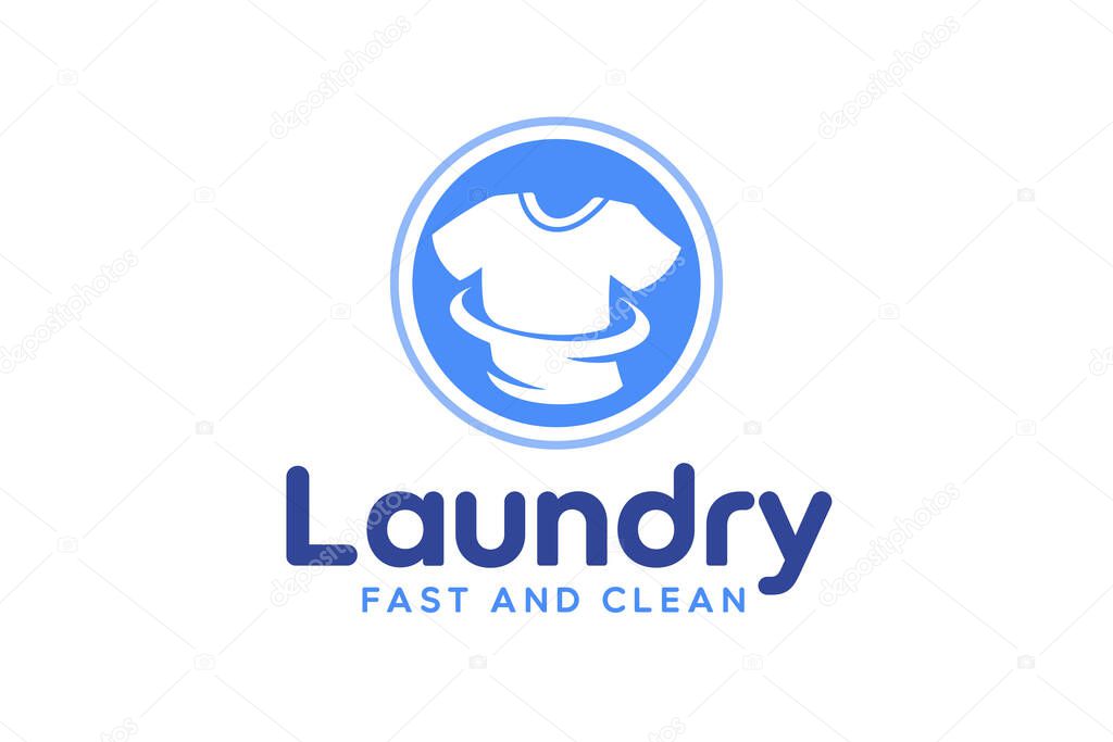 Laundry logo design template. Creative logo for fast and clean laundry service business logo