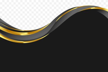 Dipnot ve başlık dekorasyonları için zarif Siyah ve altın eğimli vektör arkaplanı.