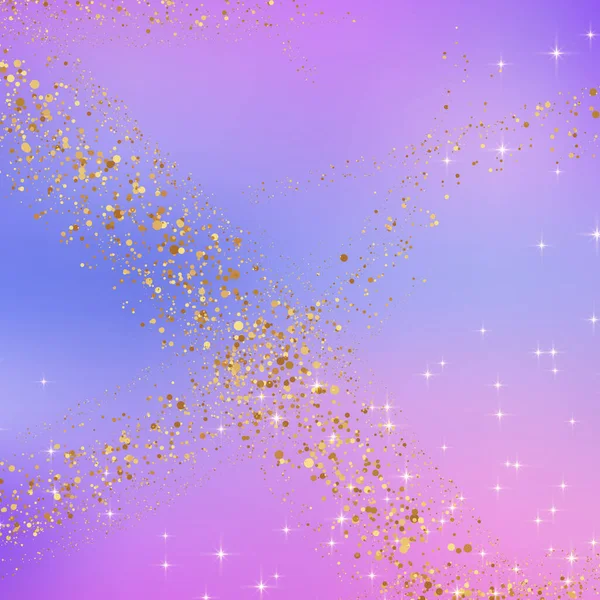 Gold glitter on gradient unicorn color background