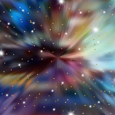 Parlayan yıldızlar ve parıltılarla soyut arkaplan