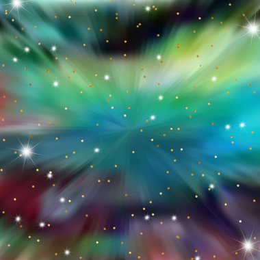 Parlayan yıldızlar ve parıltılarla soyut arkaplan