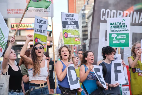 Buenos Aires Argentina Marzo 2023 Huelga Climática Global Gente Protestando — Foto de Stock