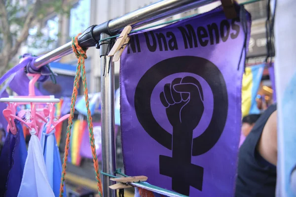 Буенос Айрес Аргентина Березня 2023 Пурпуровий Носовичок Символом Феміністичної Боротьби — стокове фото