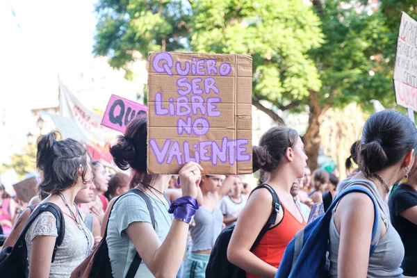 Buenos Aires Argentina Marzo 2022 Sciopero Femminista Internazionale Donna Con — Foto Stock