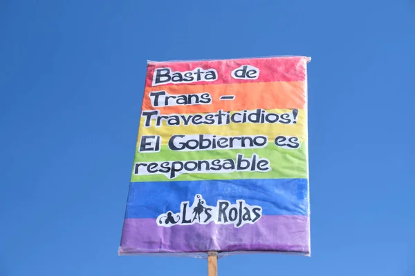 Buenos Aires Argentina March 2023 International Feminist Strike Poster Colors — Φωτογραφία Αρχείου