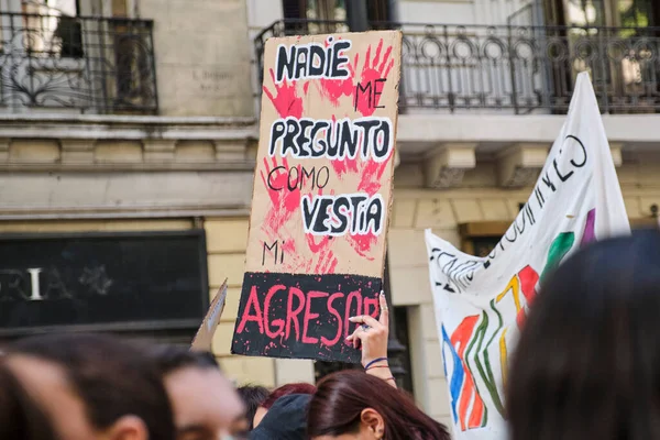 Буэнос Айрес Аргентина Марта 2023 Года Международная Забастовка Феминисток Неузнаваемая — стоковое фото