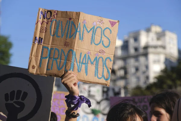 Buenos Aires Argentina Marzo 2023 Día Internacional Mujer Mujer Irreconocible — Foto de Stock