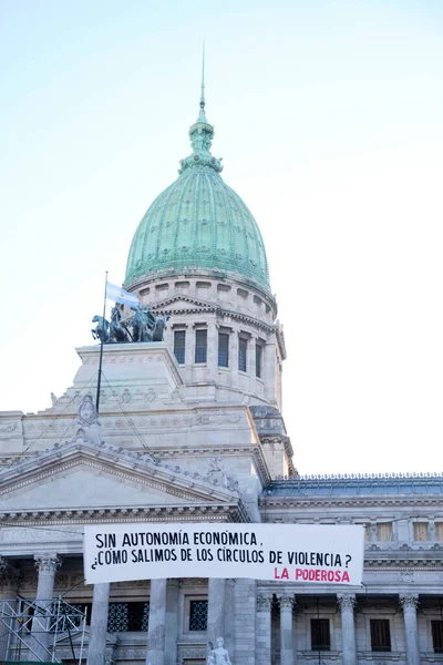 Buenos Aires Argentina Marzo 2023 Día Internacional Mujer Bandera Frente — Foto de Stock