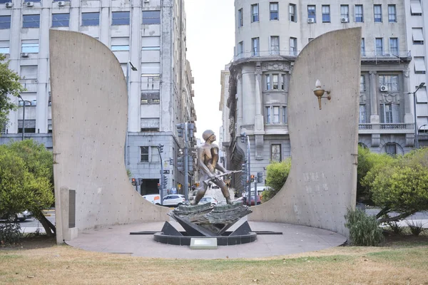 Março 2023 Buenos Aires Argentina Monumento Homenagem Aos Veteranos Soldados — Fotografia de Stock