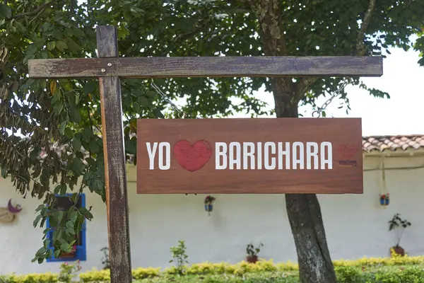 stock image Barichara, Santander, Colombia; November 25, 2022: I love Barichara, sign located in the downtown of this village, declared a National Monument and known for being the most beautiful in the country.