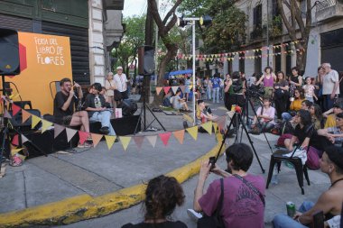 Buenos Aires, Argentina; October 4, 2025: Talk with writer Dani Zelko, as part of the Flores Book Fair