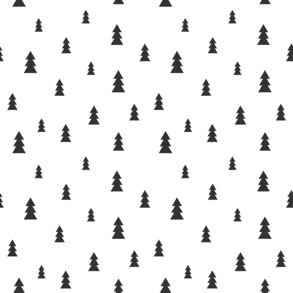 Ялинки Лісові Чорно Білий Безшовний Візерунок Векторні Ілюстрації — стоковий вектор