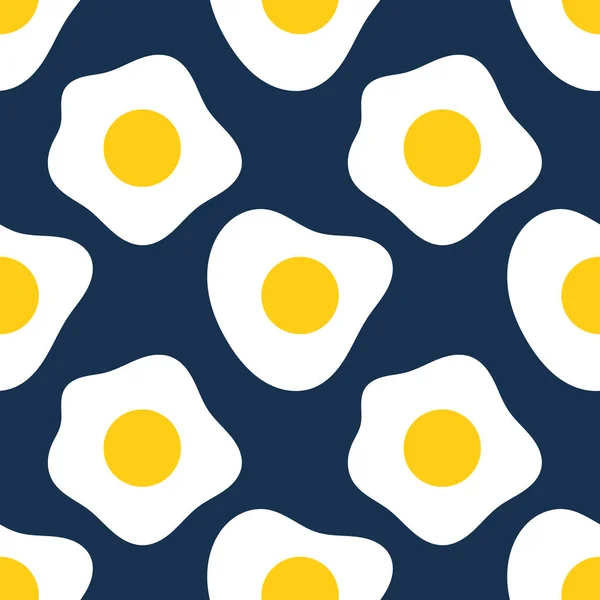 Τηγανητά Αυγά Πρωινό Χωρίς Ραφή Μοτίβο Εικονογράφηση Διανύσματος — Διανυσματικό Αρχείο