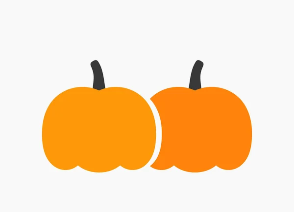 Due Zucche Arancioni Icona Illustrazione Vettoriale — Vettoriale Stock